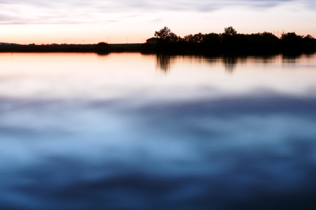 2017-09-15; Czech Republic; South Bohemia; Fish pond; Reflection; After sunset; Clouds; Jan Ciglbauer