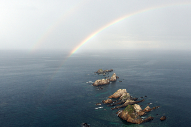 2019-11-03; Playa Gueirua, Spain, Asturias, Rainbow